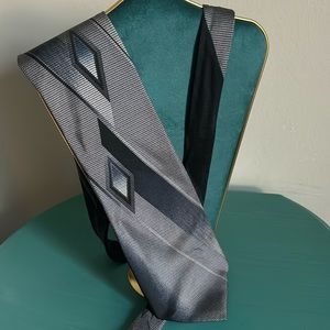 Roffe Accessories Men’s Vintage Silk Tie Gradient Striped Diamond Print